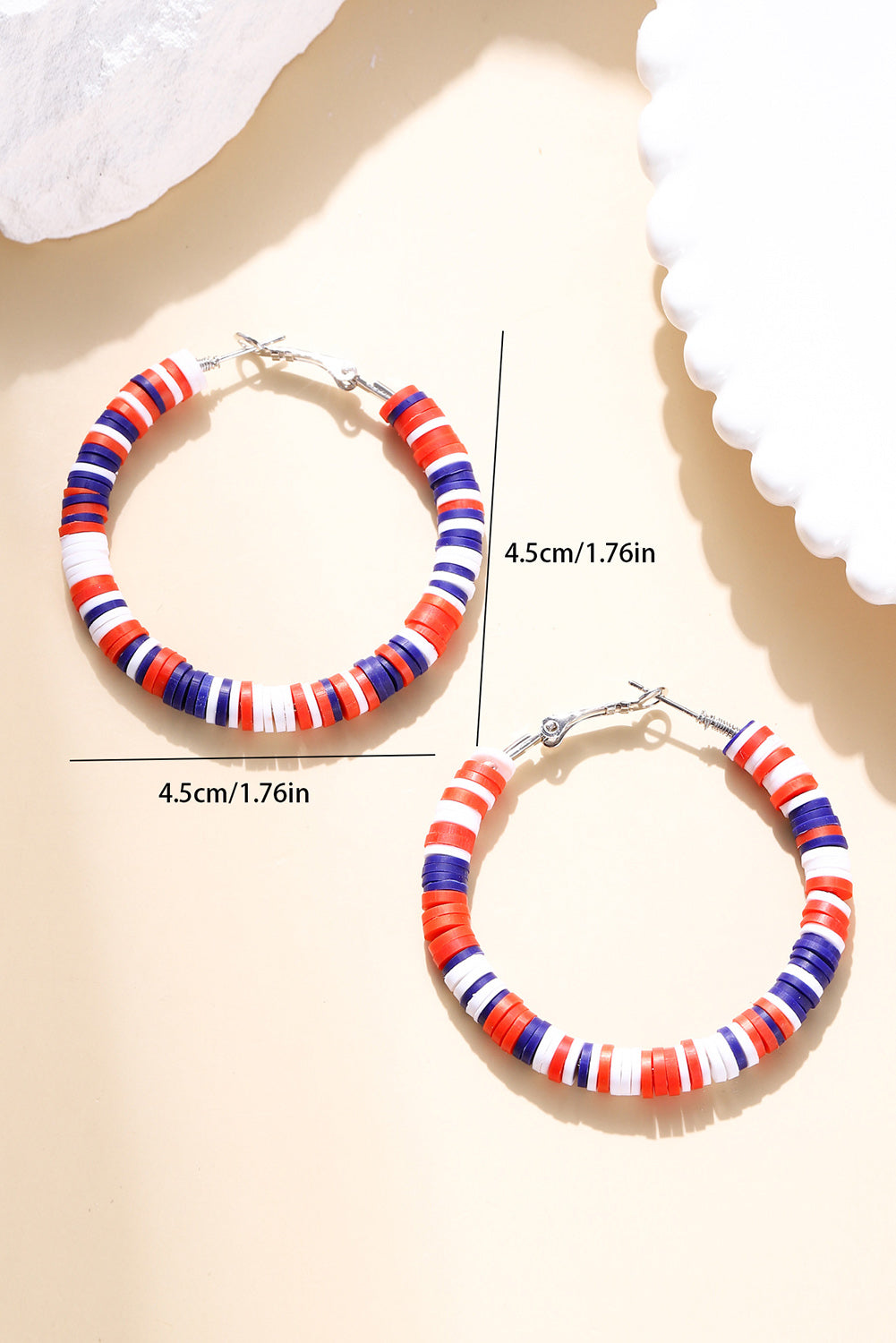 Patriotic Bead Hoop Earrings