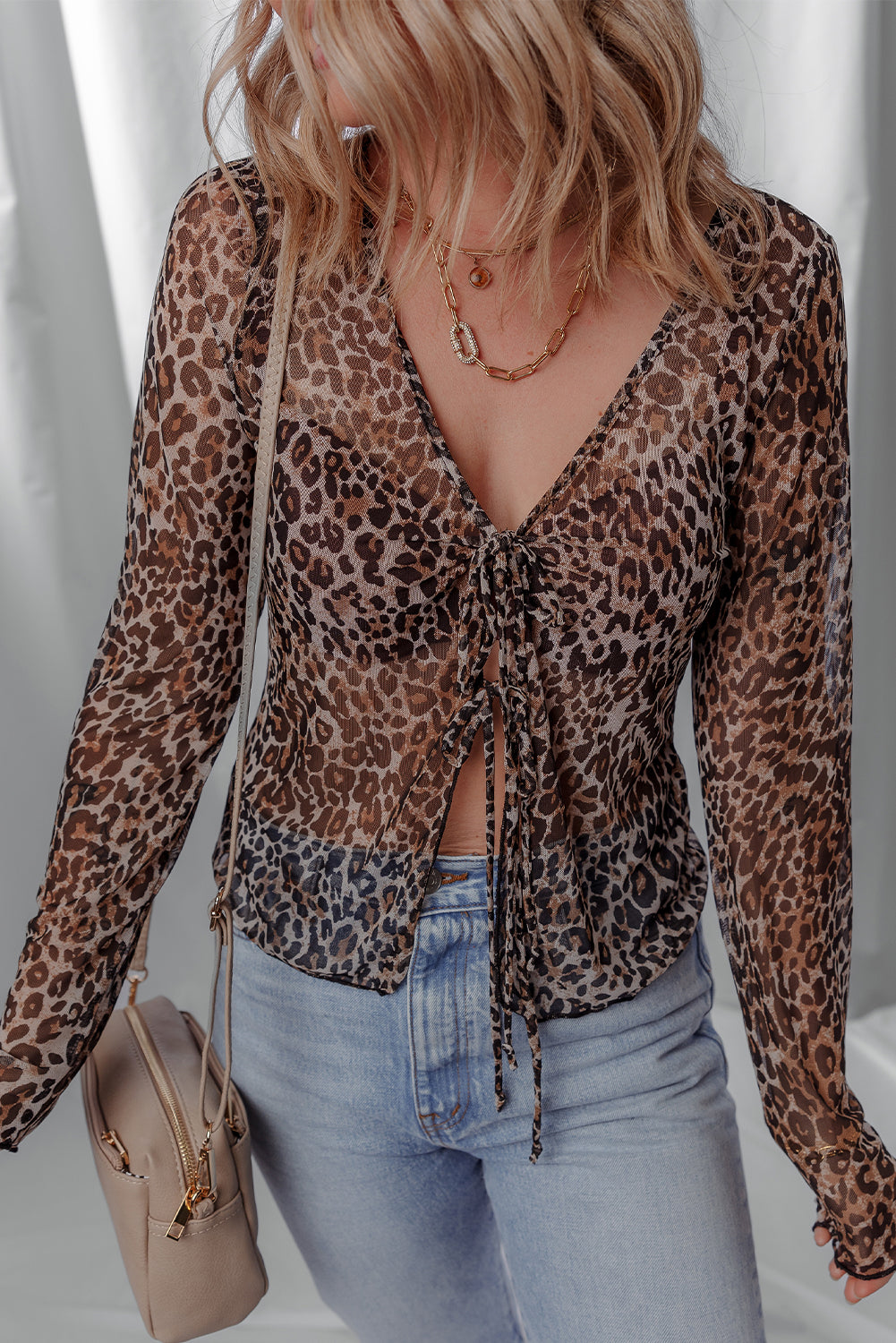 Leopard Sheer Long Sleeve Tee