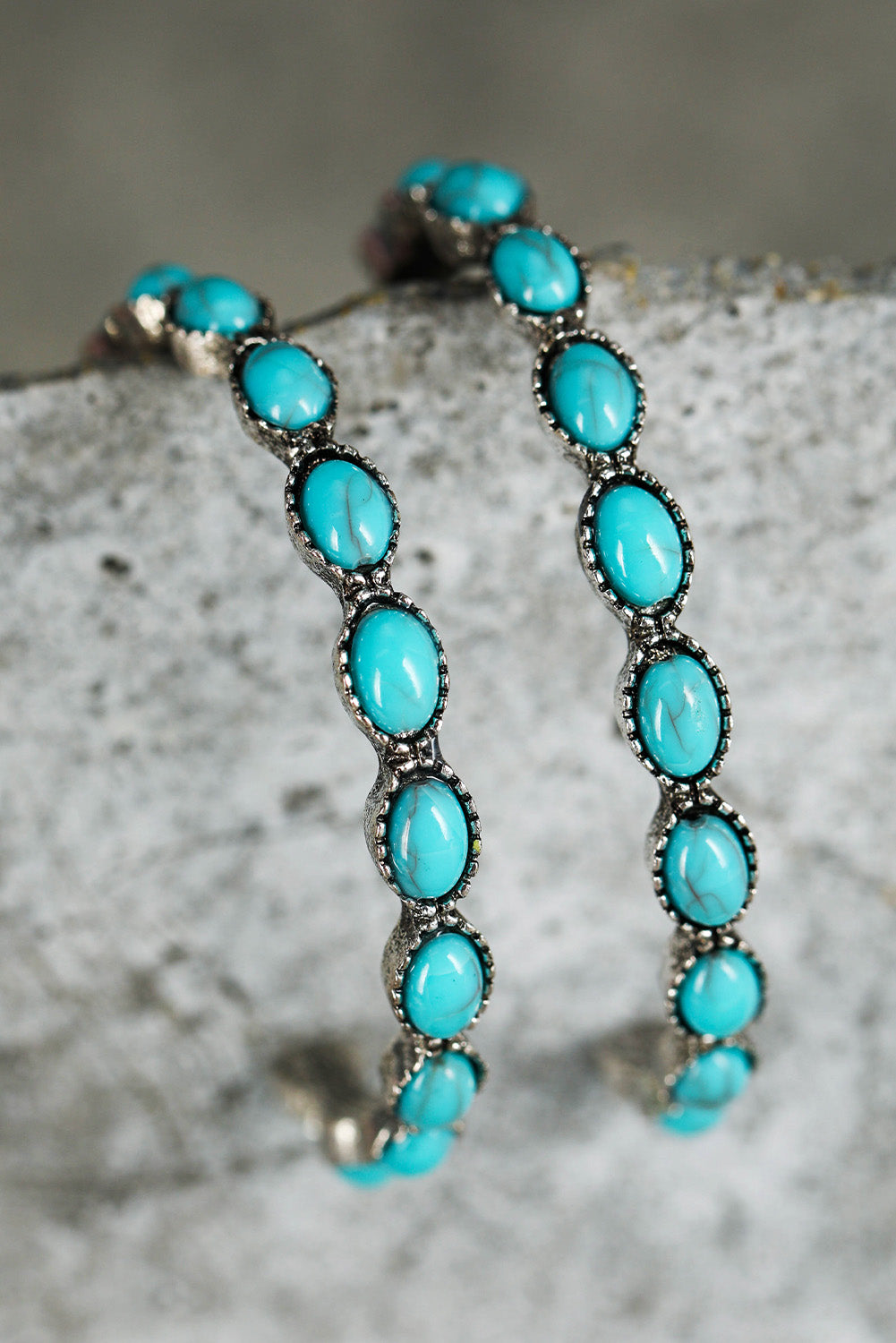 Blue Gem Inlay Earrings