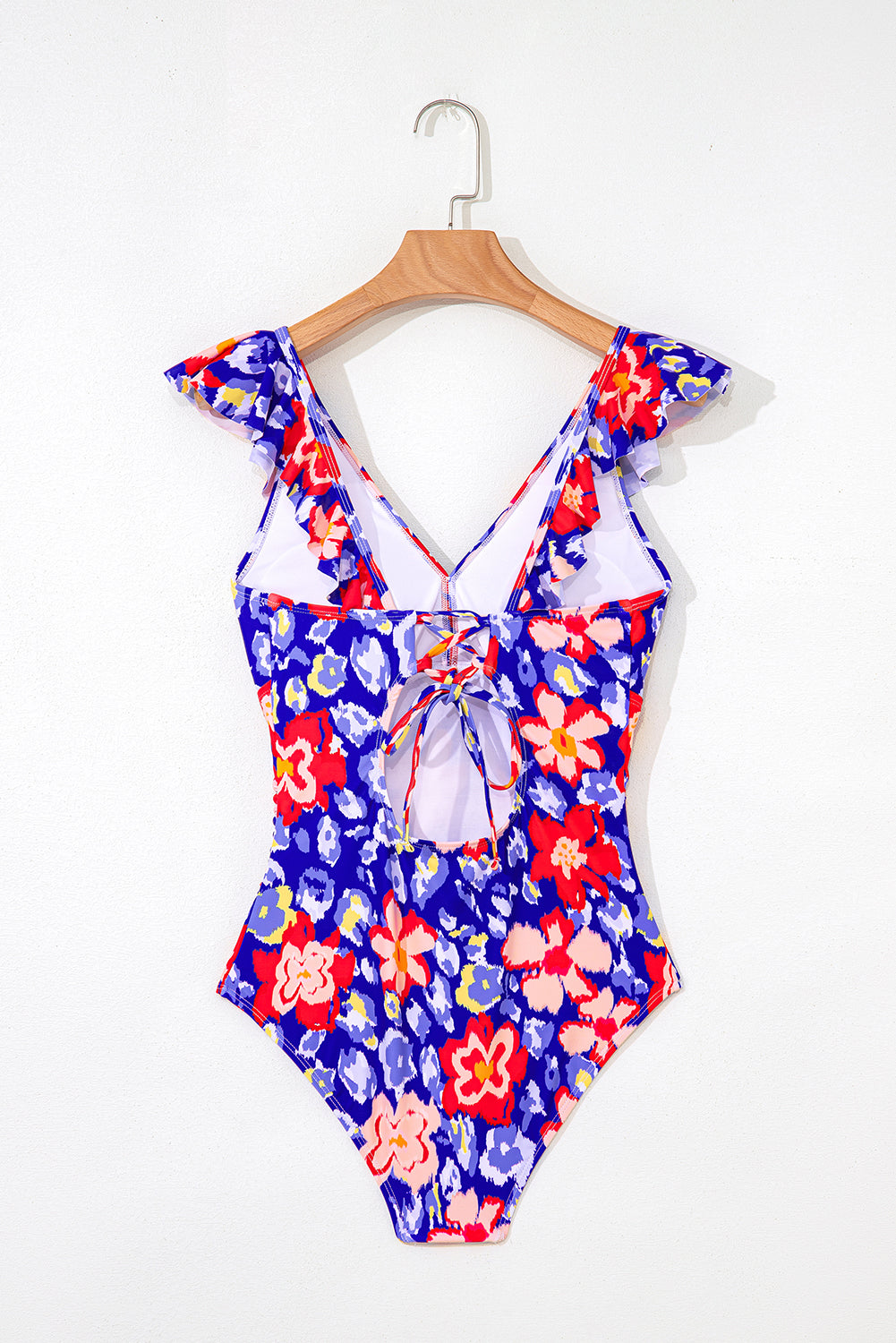 Blue Ruffle Tummy Control Swimsuit