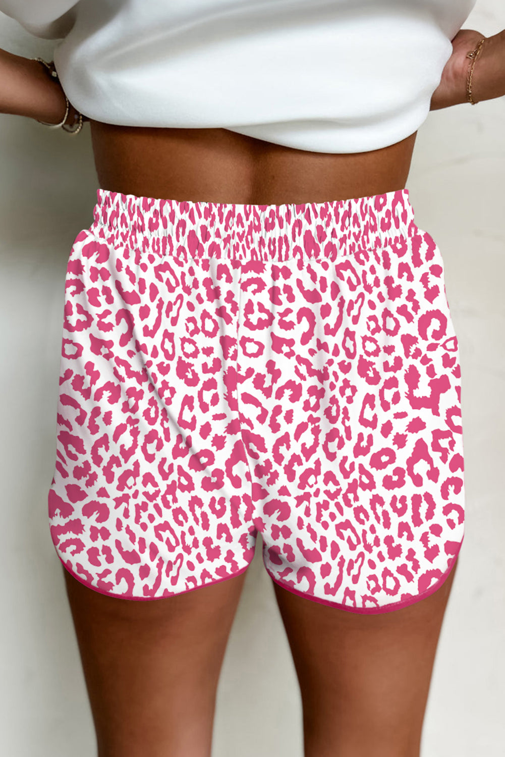 Pink Leopard Casual Shorts