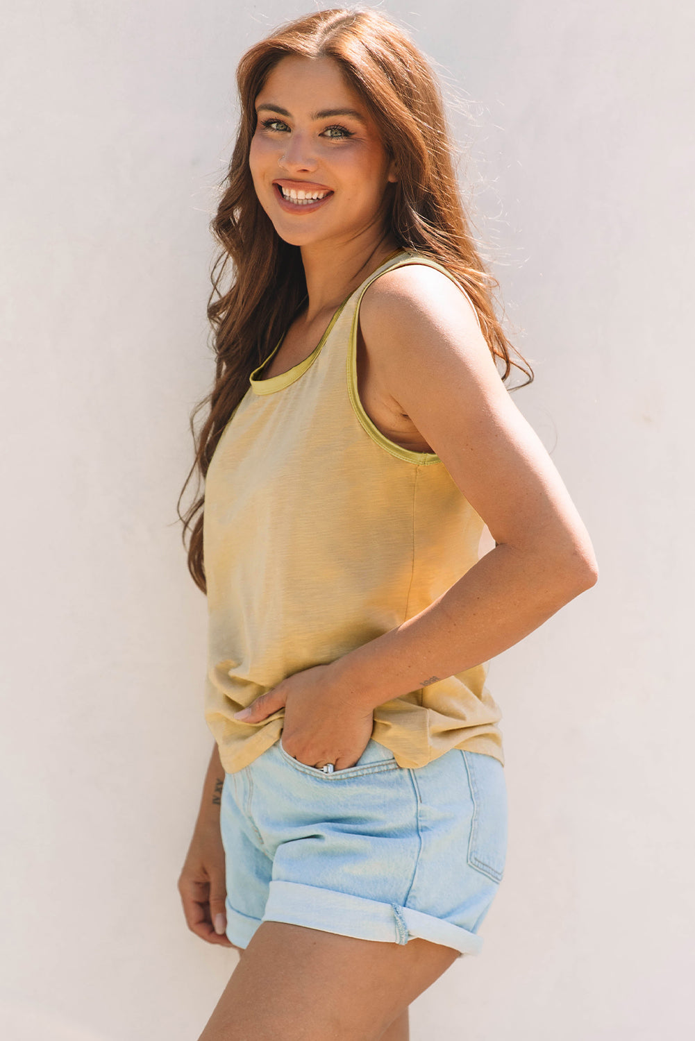 Tan Sheen Edge Tank