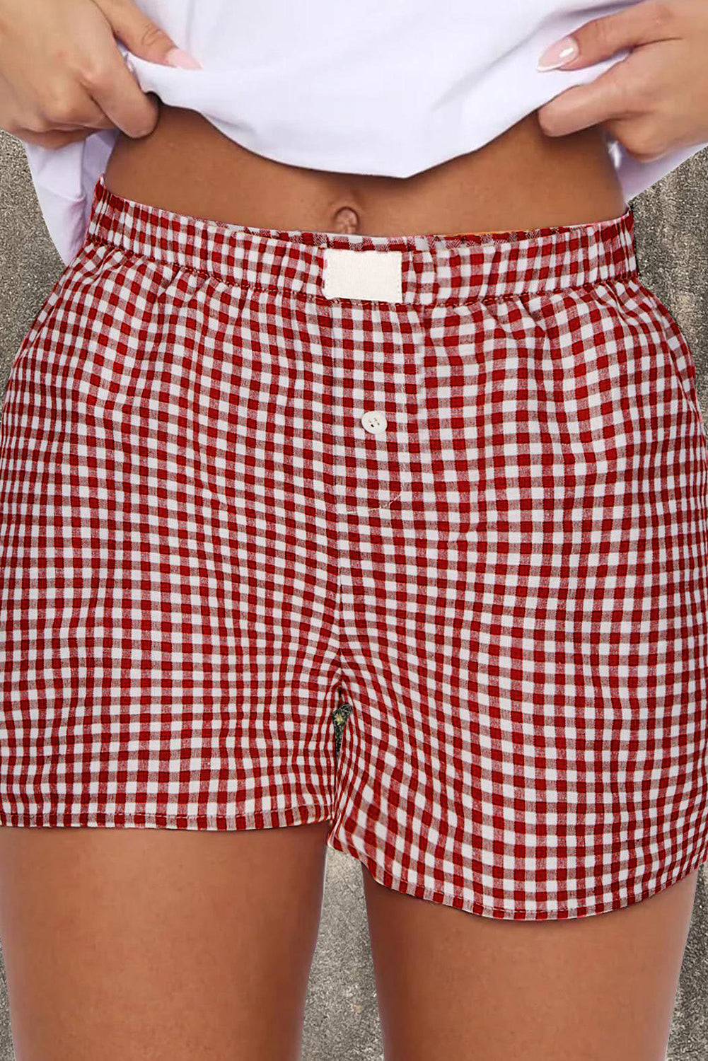Red Gingham Style Shorts