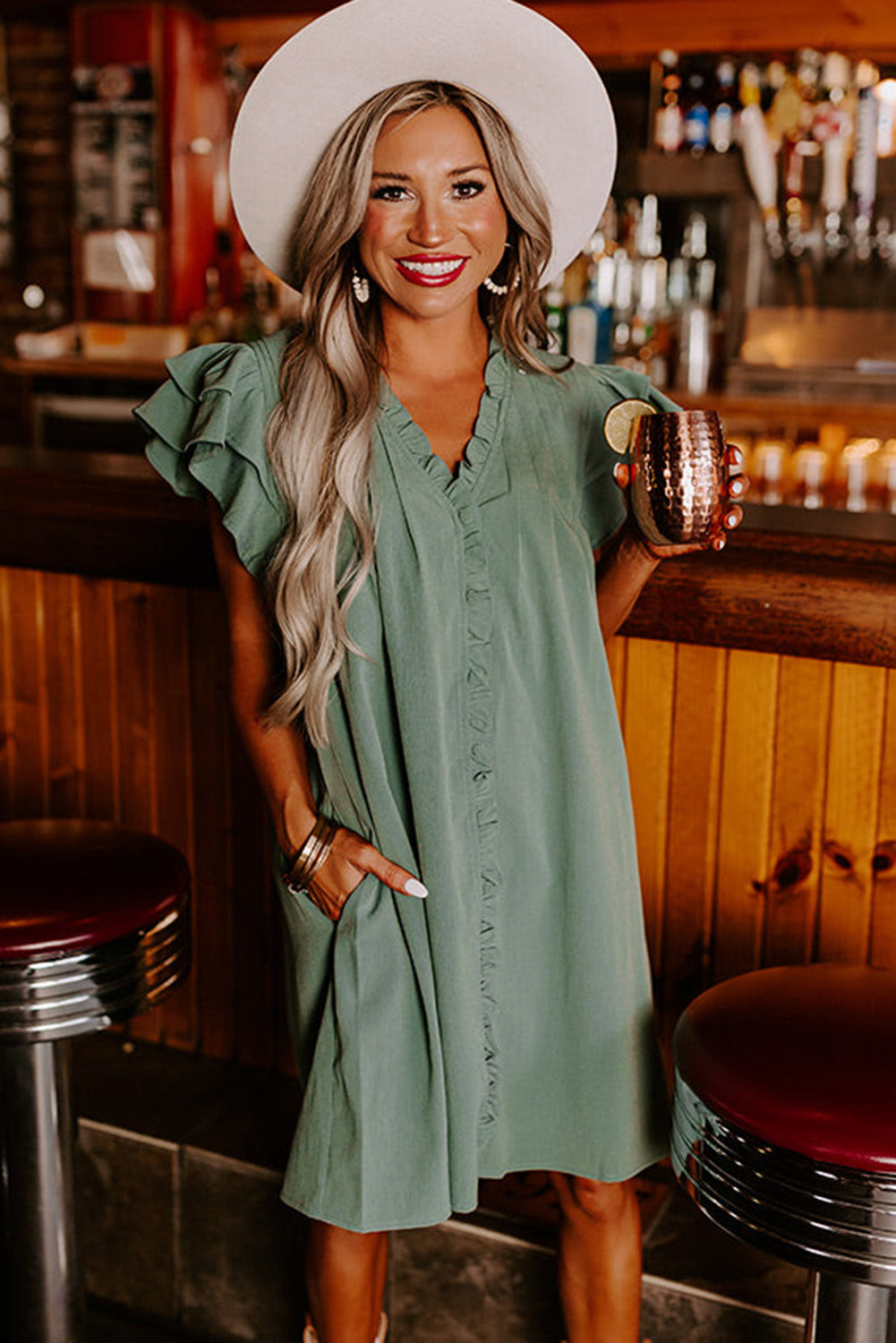 Mist Green Shift Dress