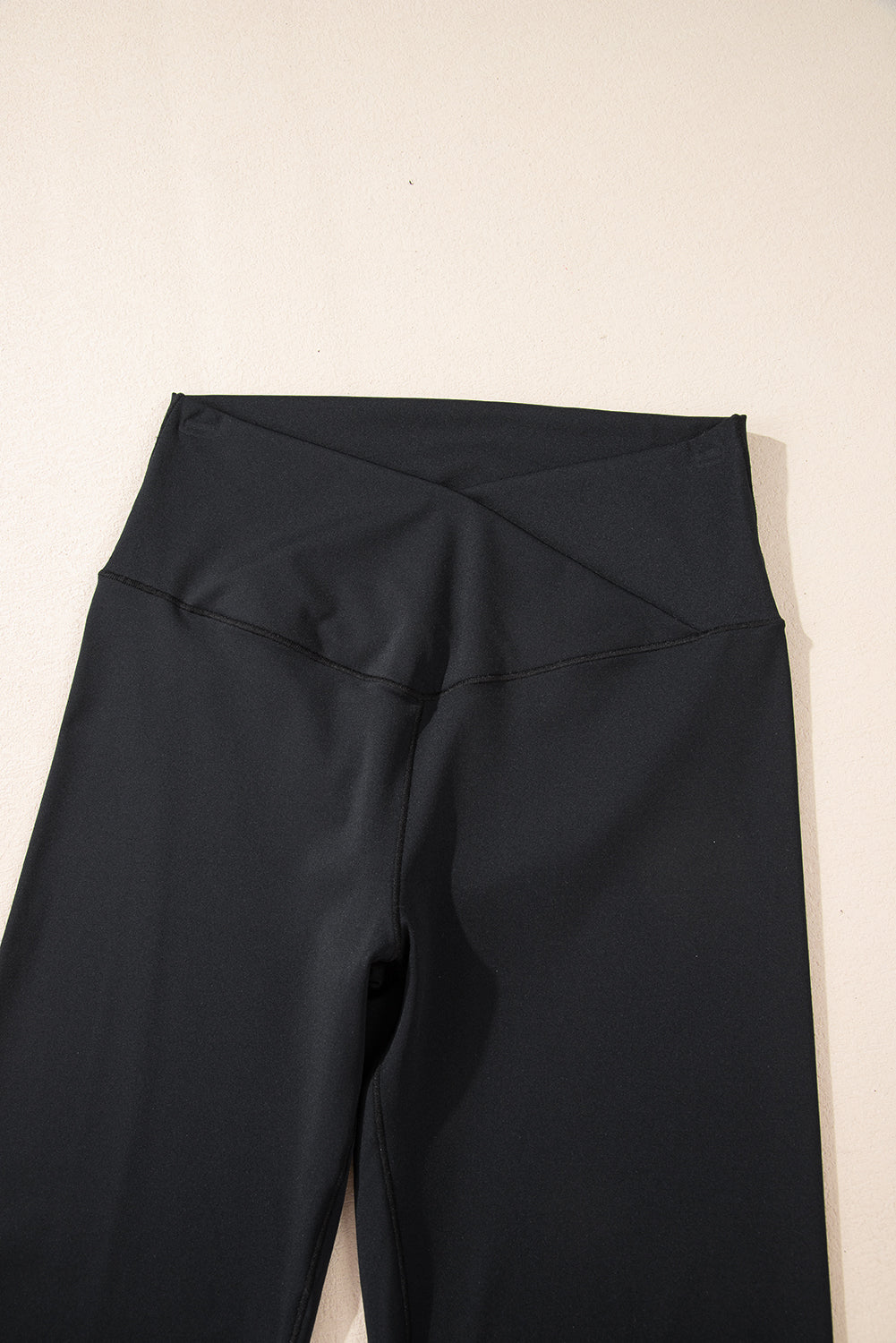 Black High Waist Flared Leggings