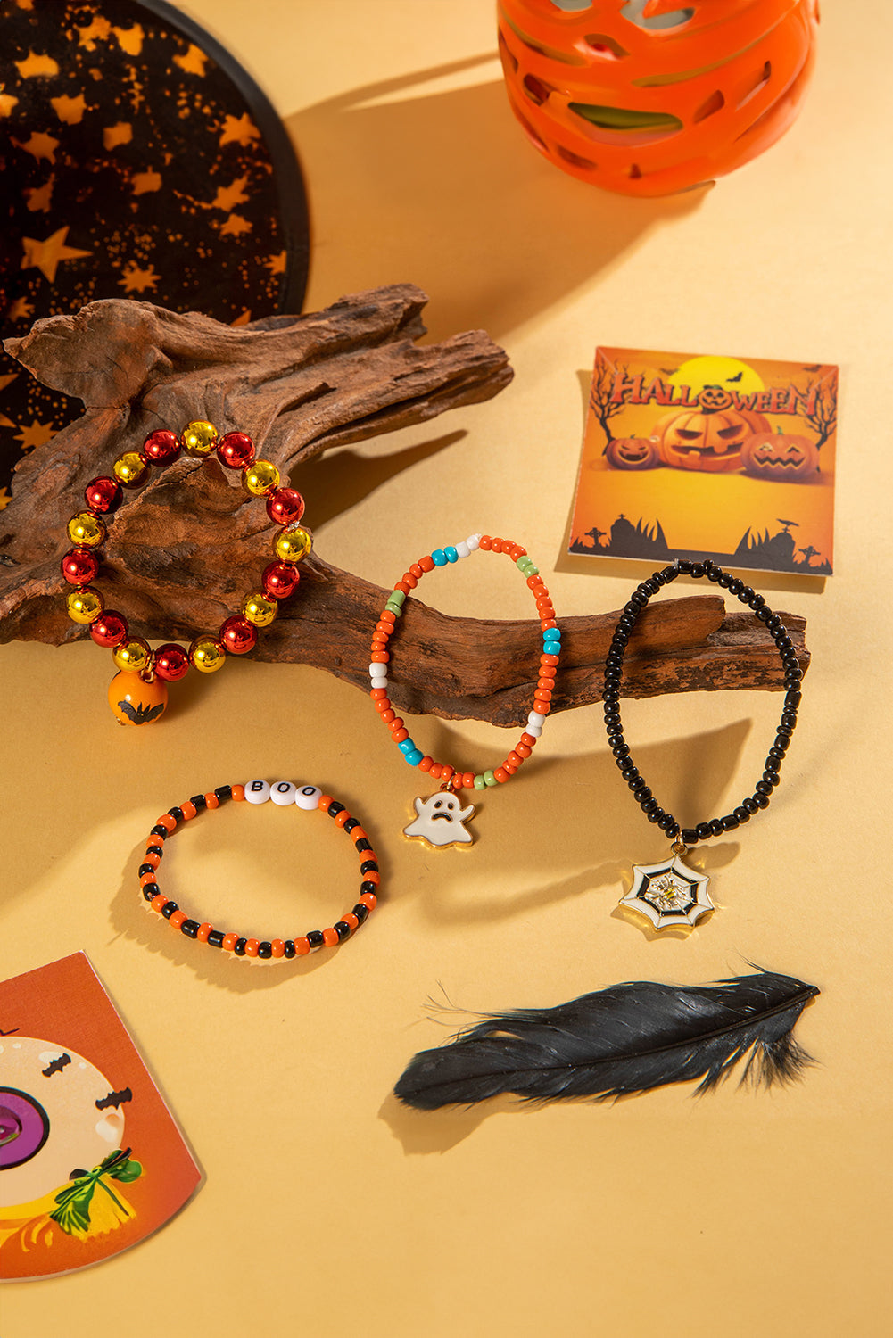Halloween Beaded Bracelet Set 4 piece