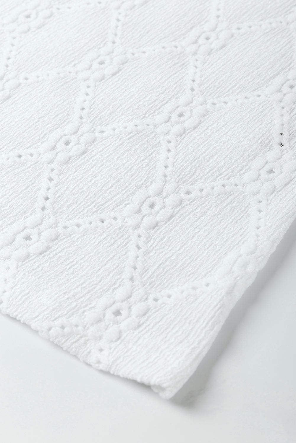 White Flower Textured Top