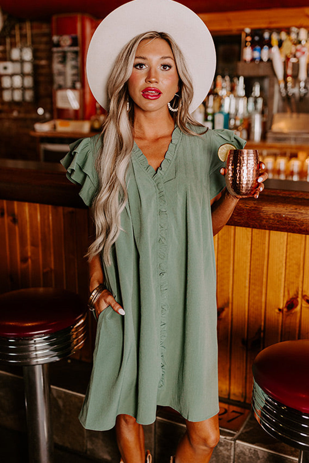 Mist Green Shift Dress