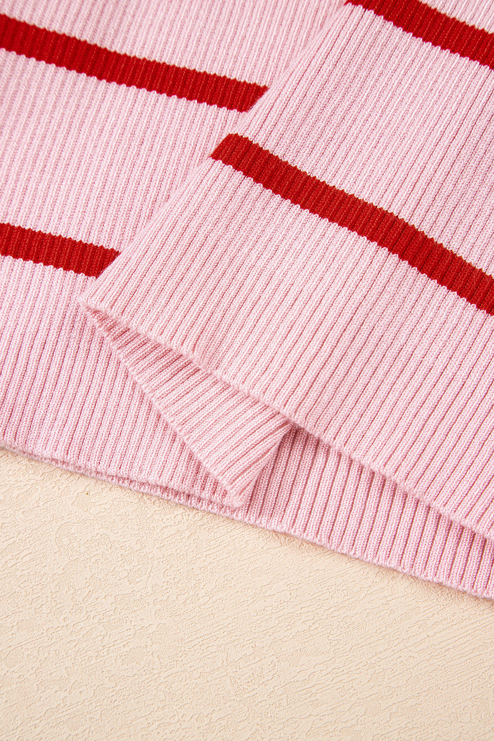 Rose Striped Scalloped Edge Tank