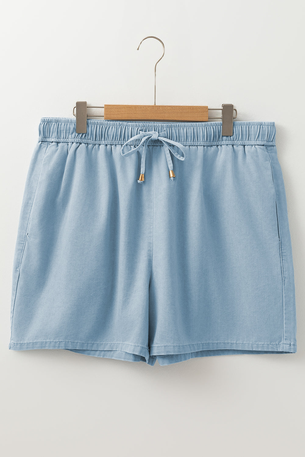 Chambray Drawstring Shorts