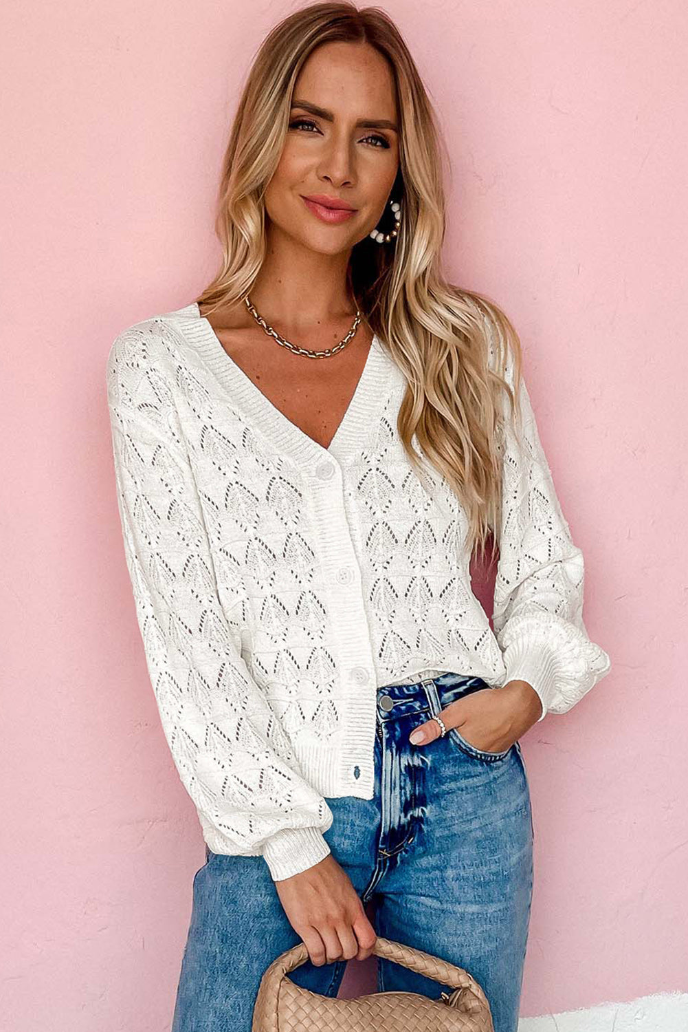 White Lightweight Cardigan