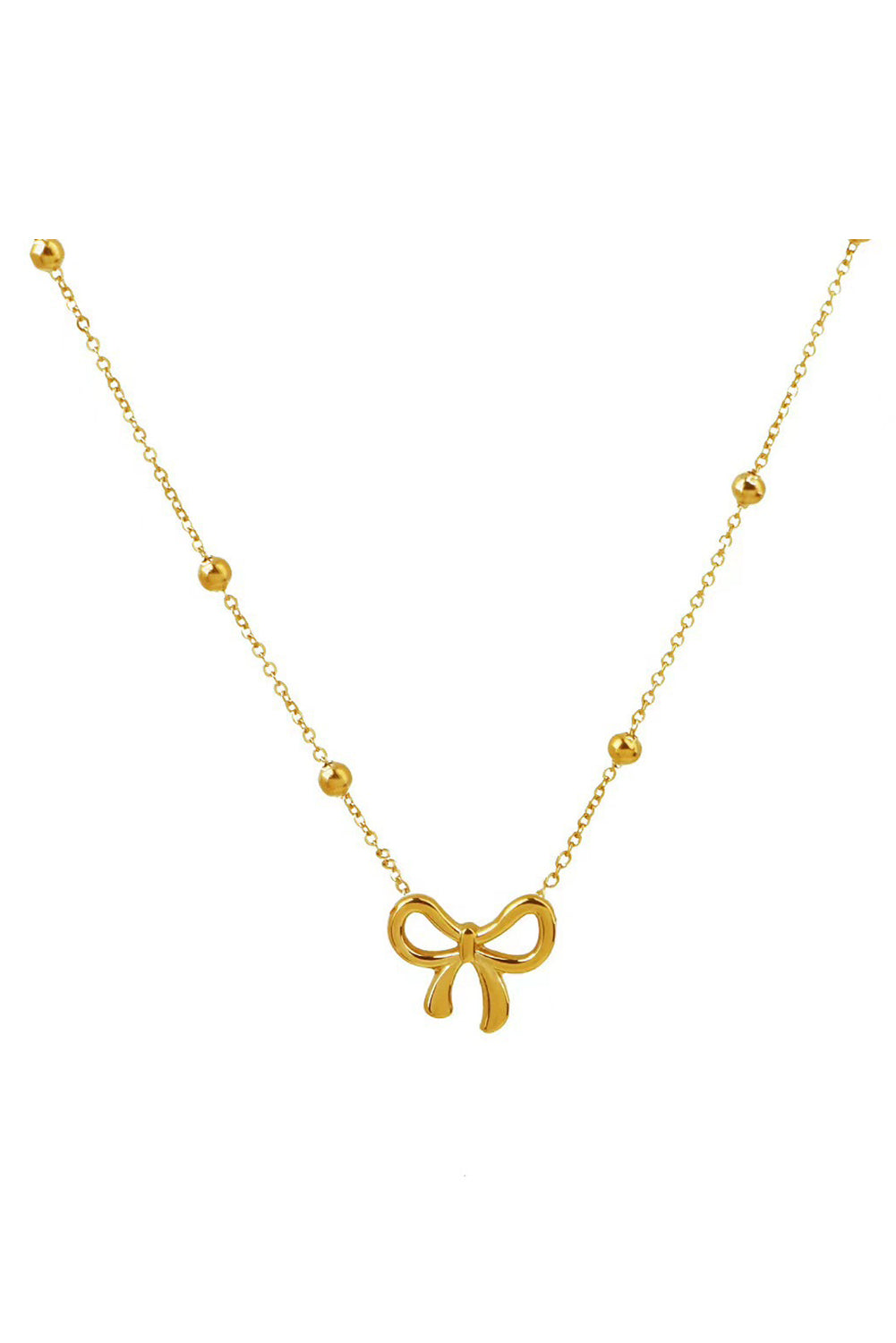 Bowknot Pendant Gold Plated Necklace