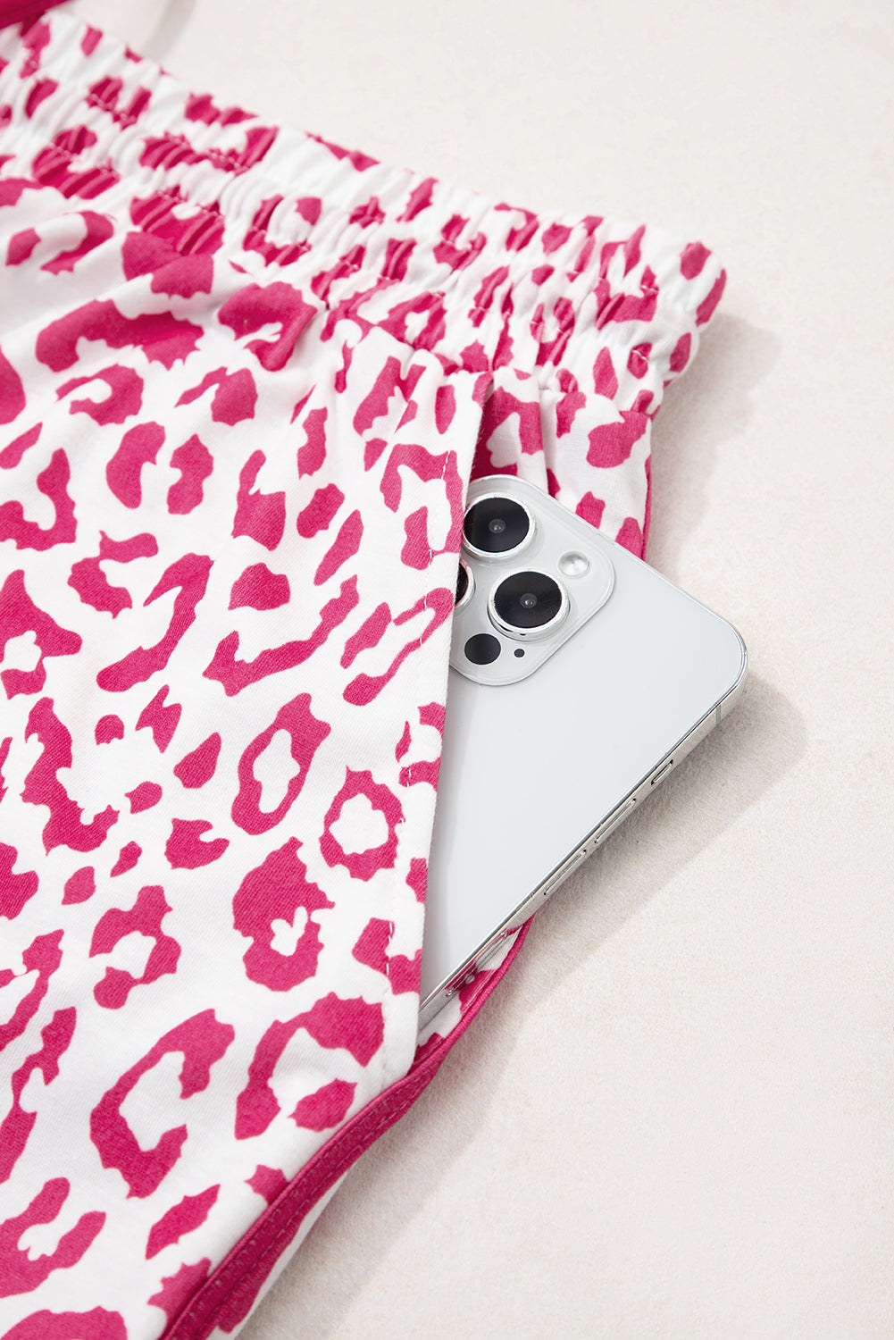 Pink Leopard Casual Shorts