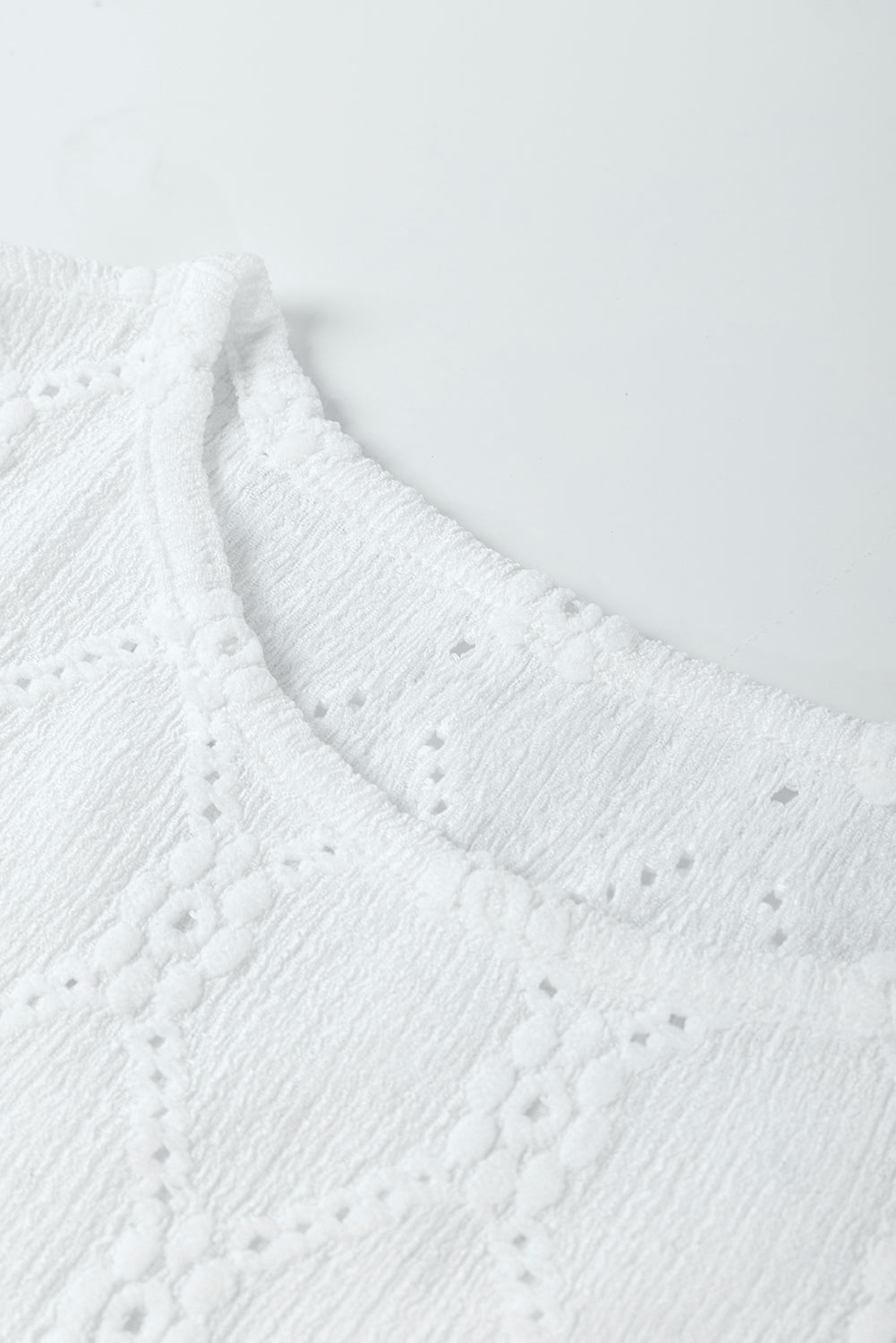 White Flower Textured Top