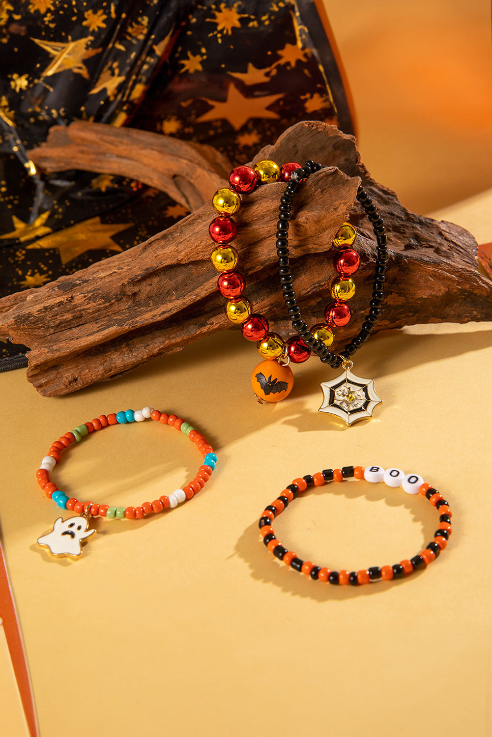 Halloween Beaded Bracelet Set 4 piece