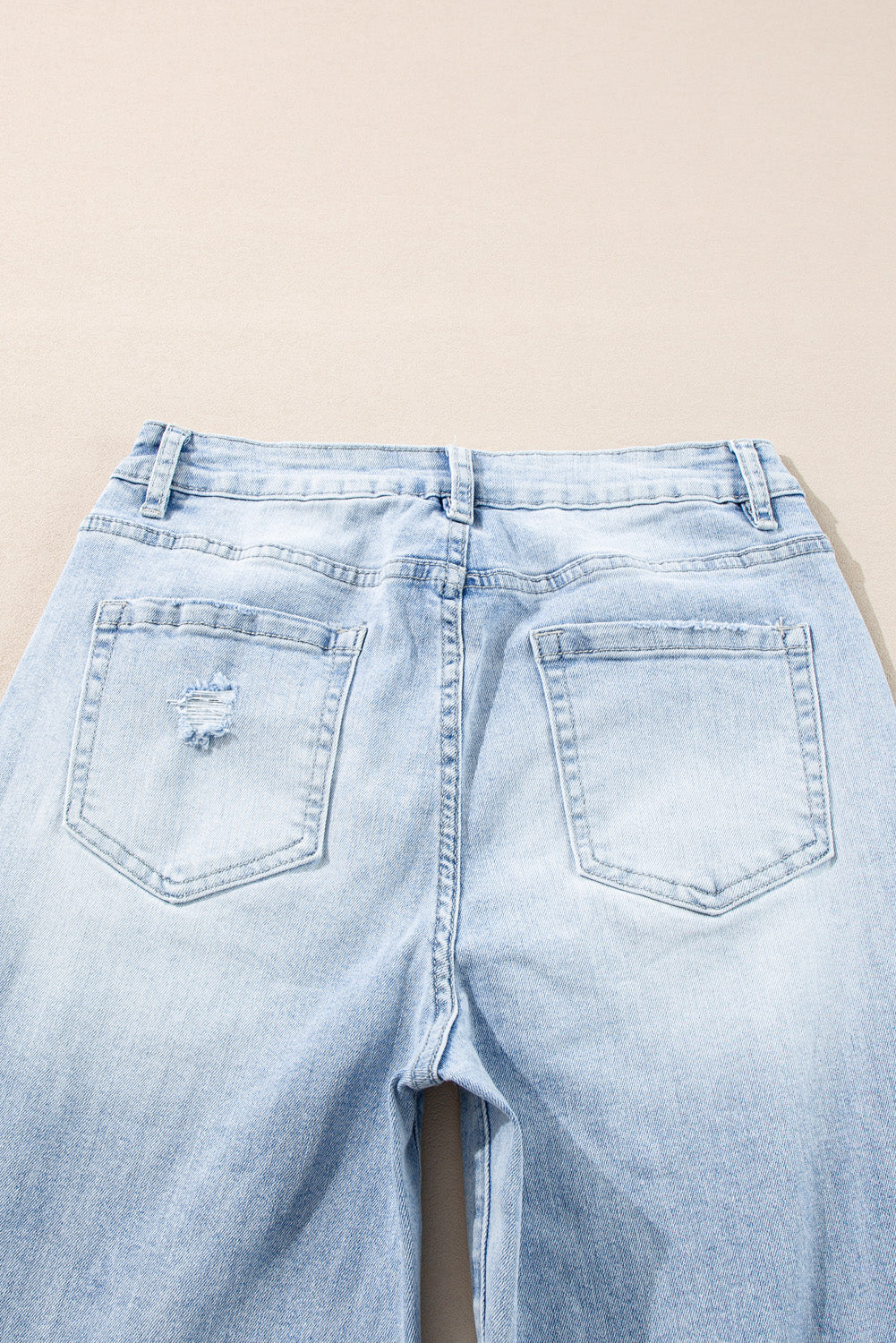 Beau Blue Distressed Straight Jeans