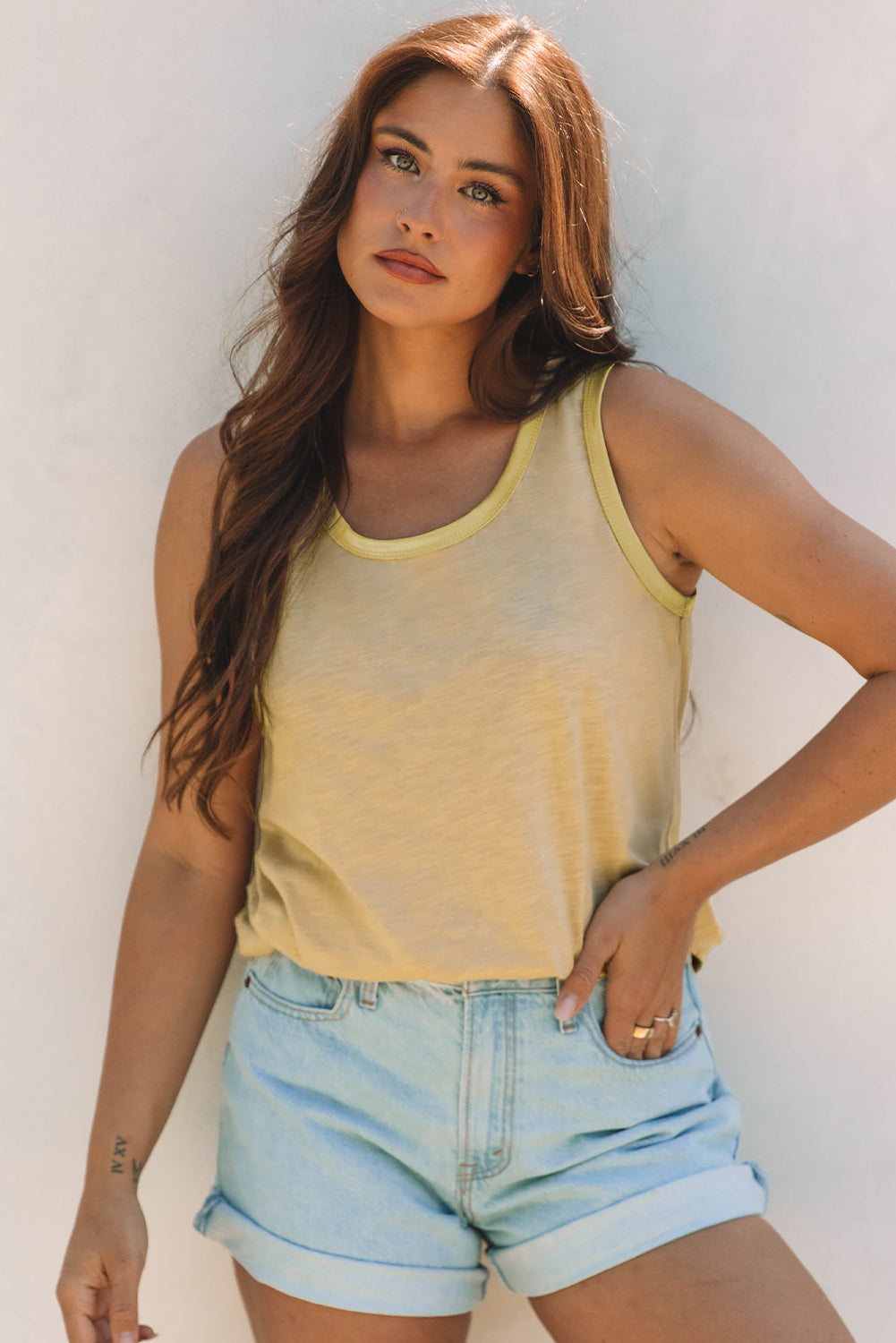 Tan Sheen Edge Tank