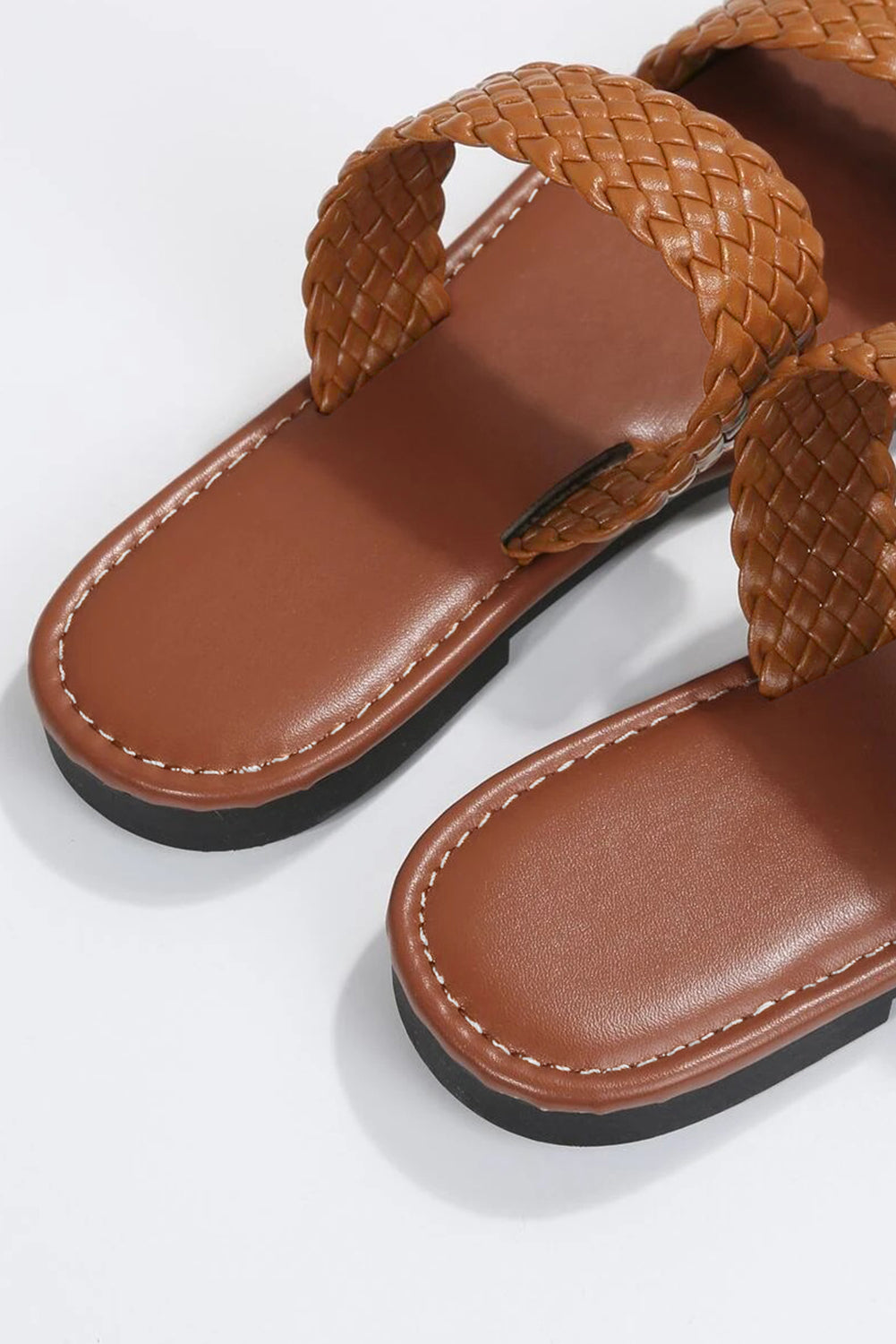 Chestnut Braided Double Band Sandals