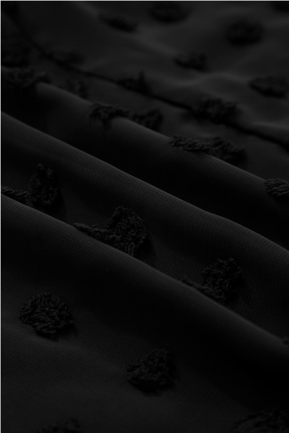 Black Dotty Ruffled Dress