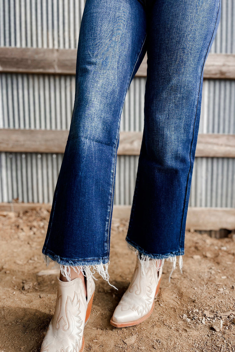Sail Blue Mineral Wash Flared Jeans