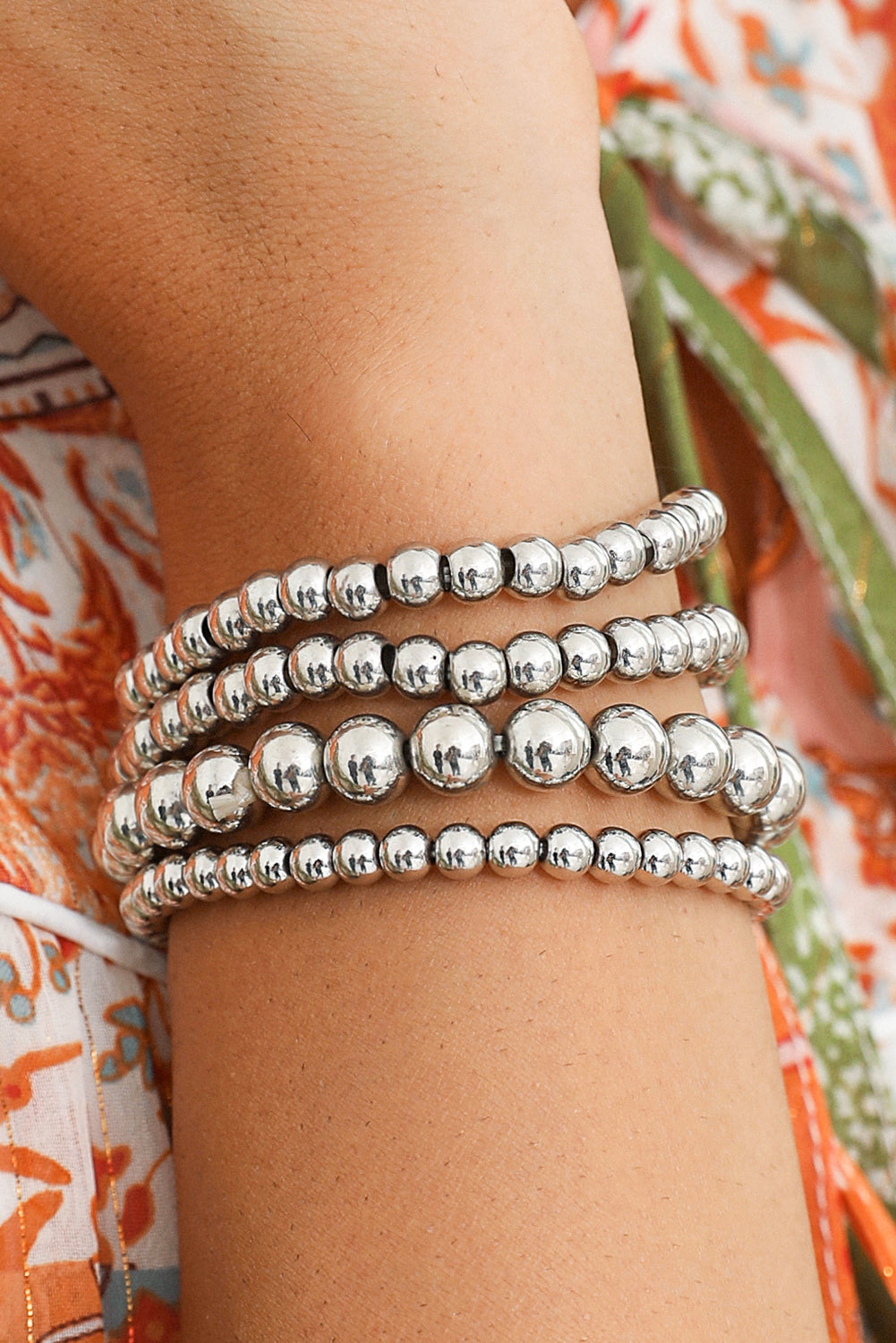 Silver Plated Multi Layered Bracelet