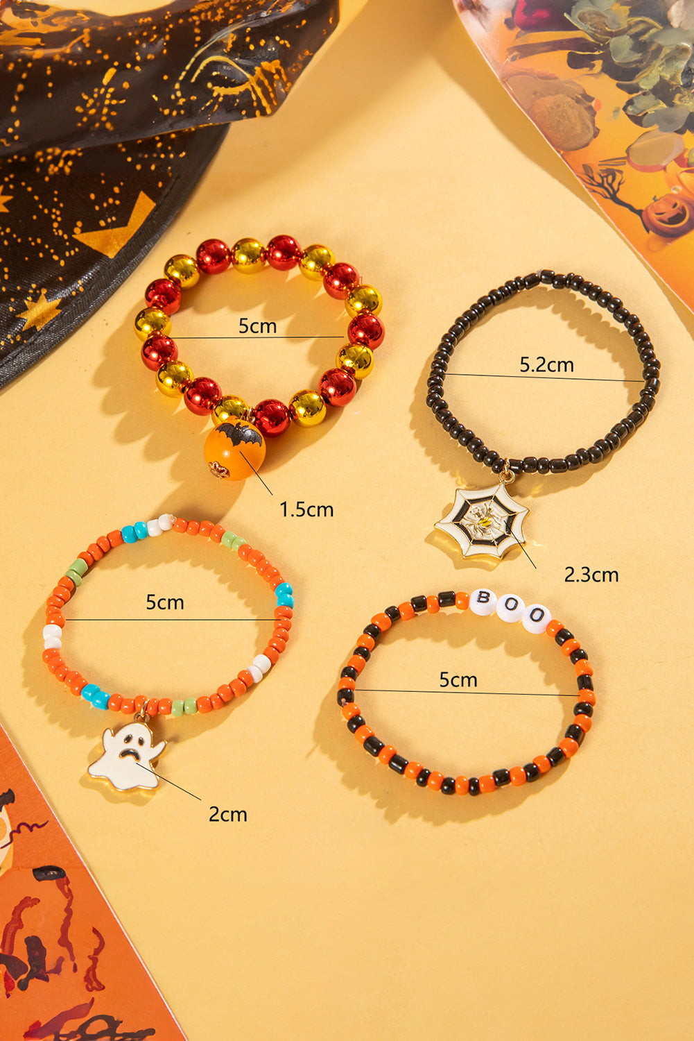 Halloween Beaded Bracelet Set 4 piece