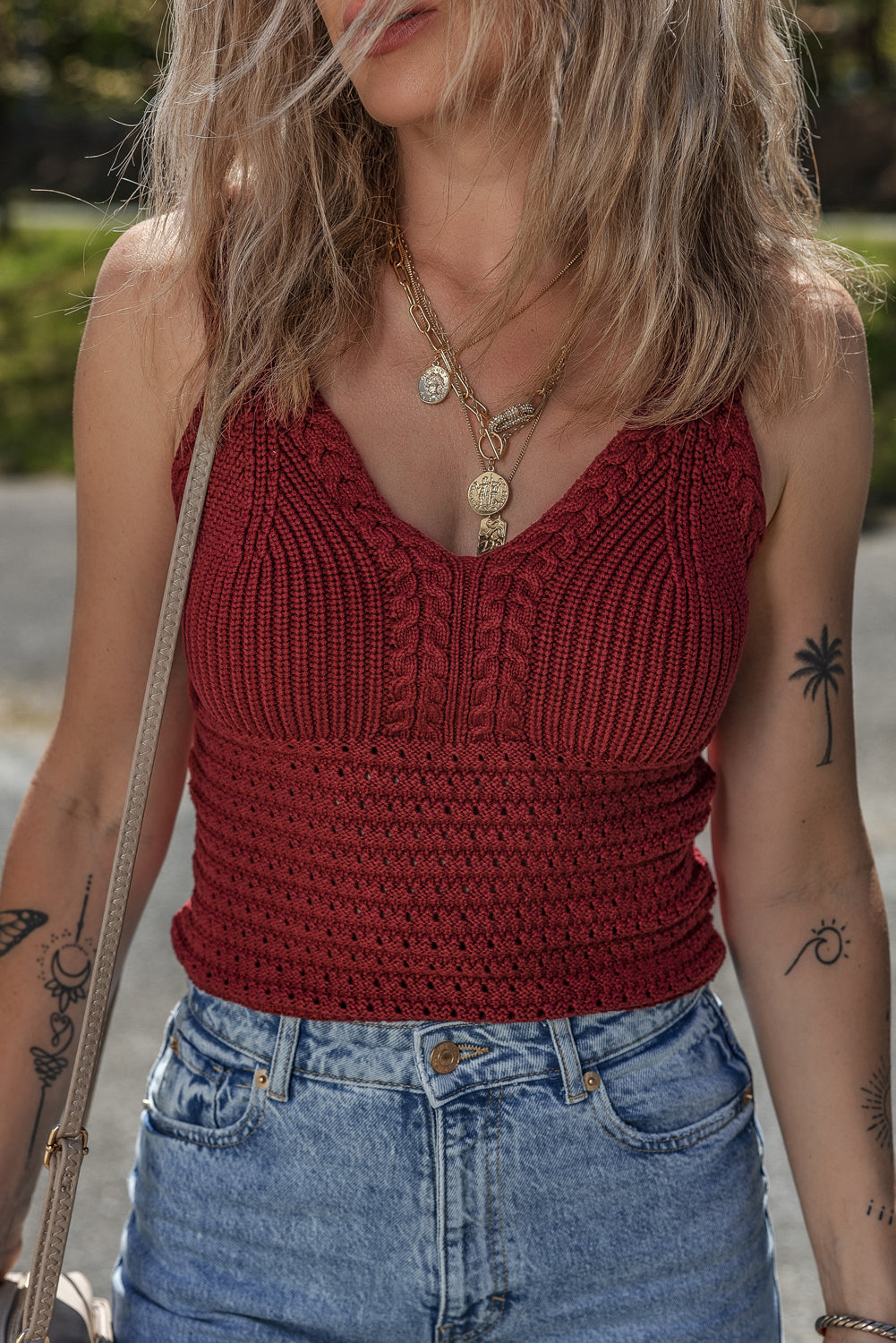 Burgundy Knit Tee