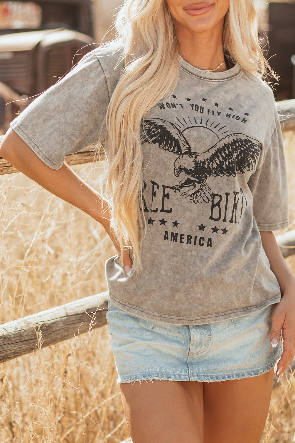 America Free Bird Mineral Washed Tee