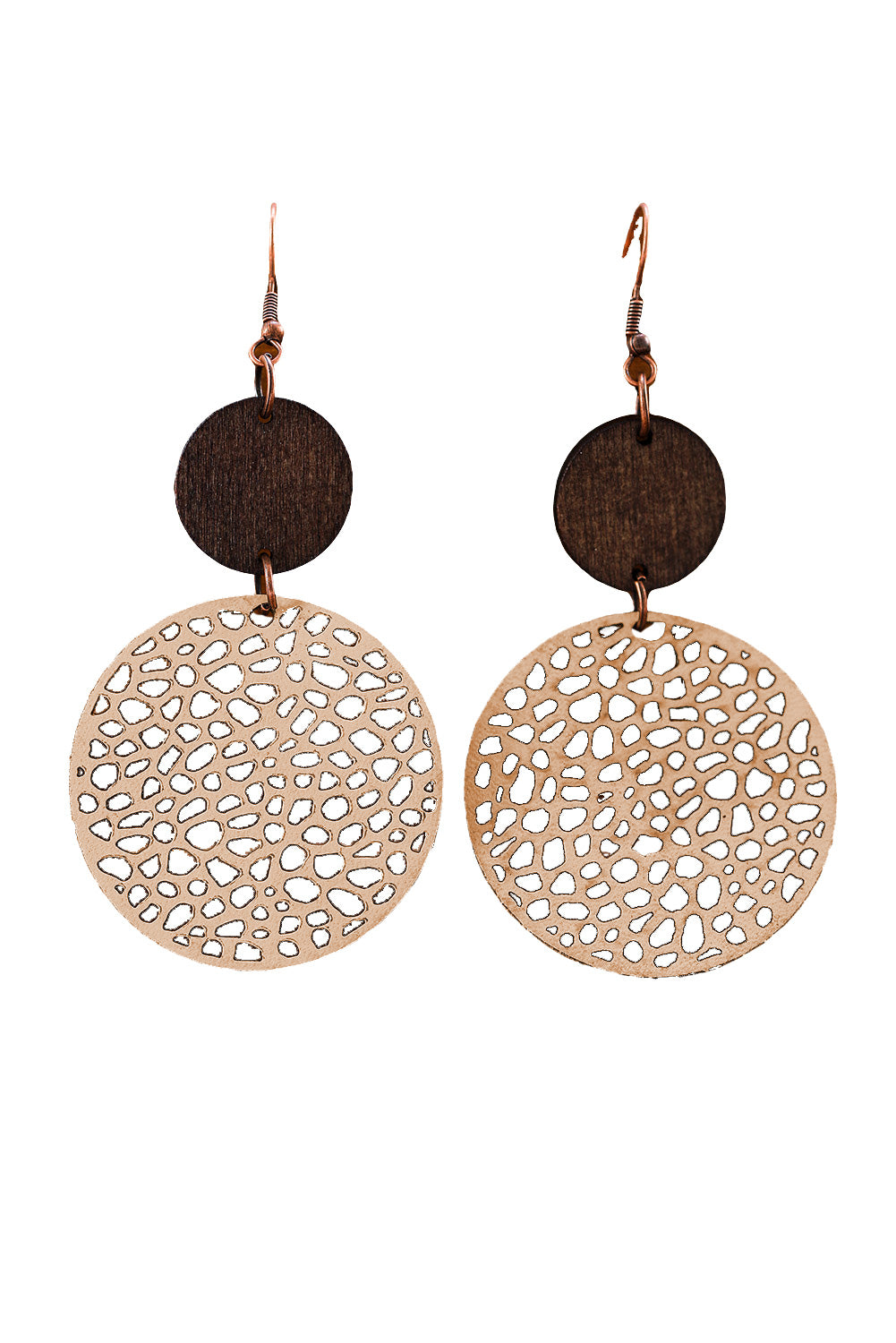 Wooden Round Earrings