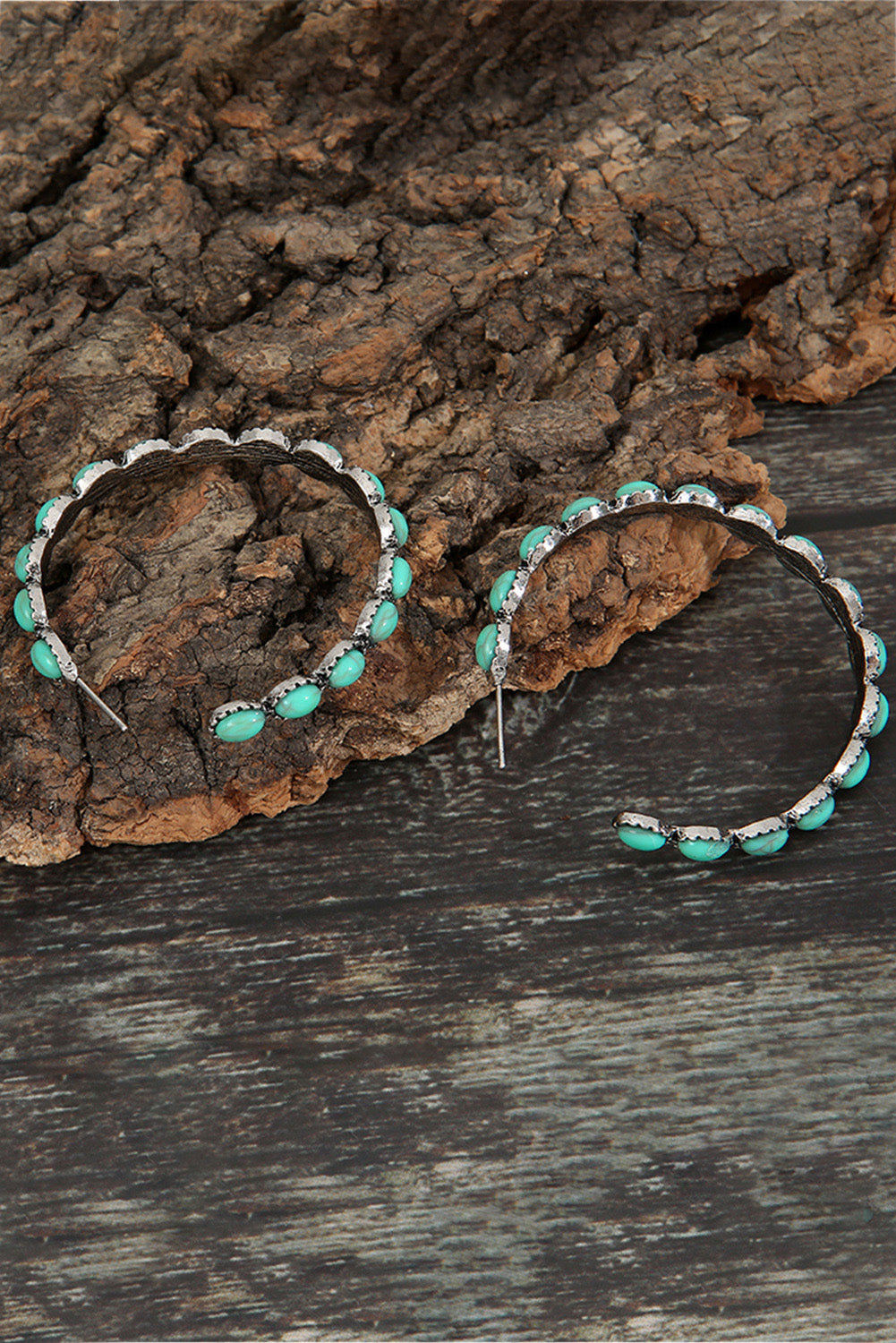 Blue Gem Inlay Earrings