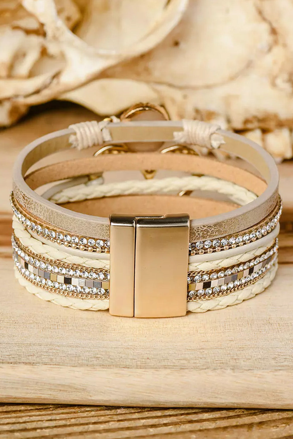 Bohemian Heart Rhinestone Bracelet
