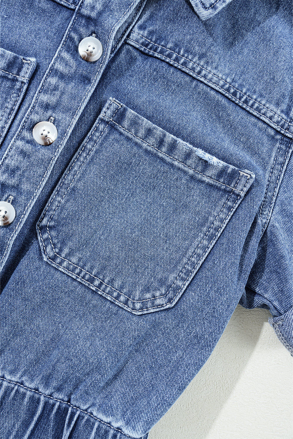 Dusk Blue Short Sleeve Romper