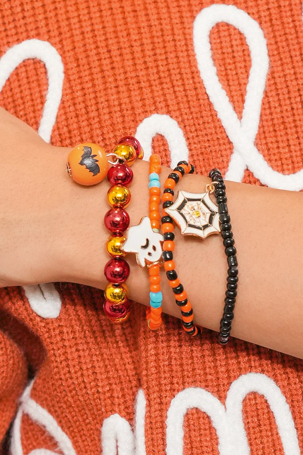 Halloween Beaded Bracelet Set 4 piece