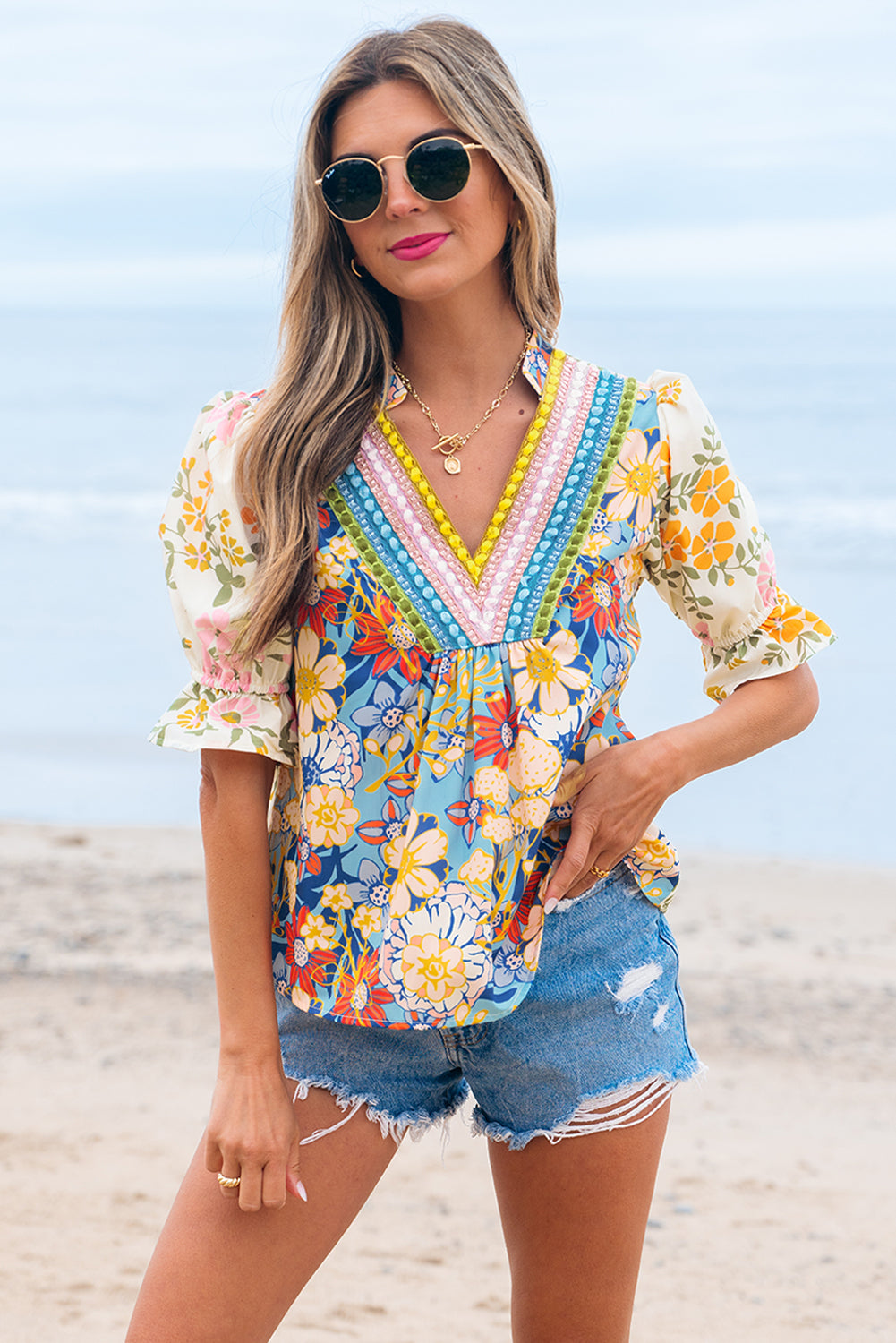 Boho Floral Top