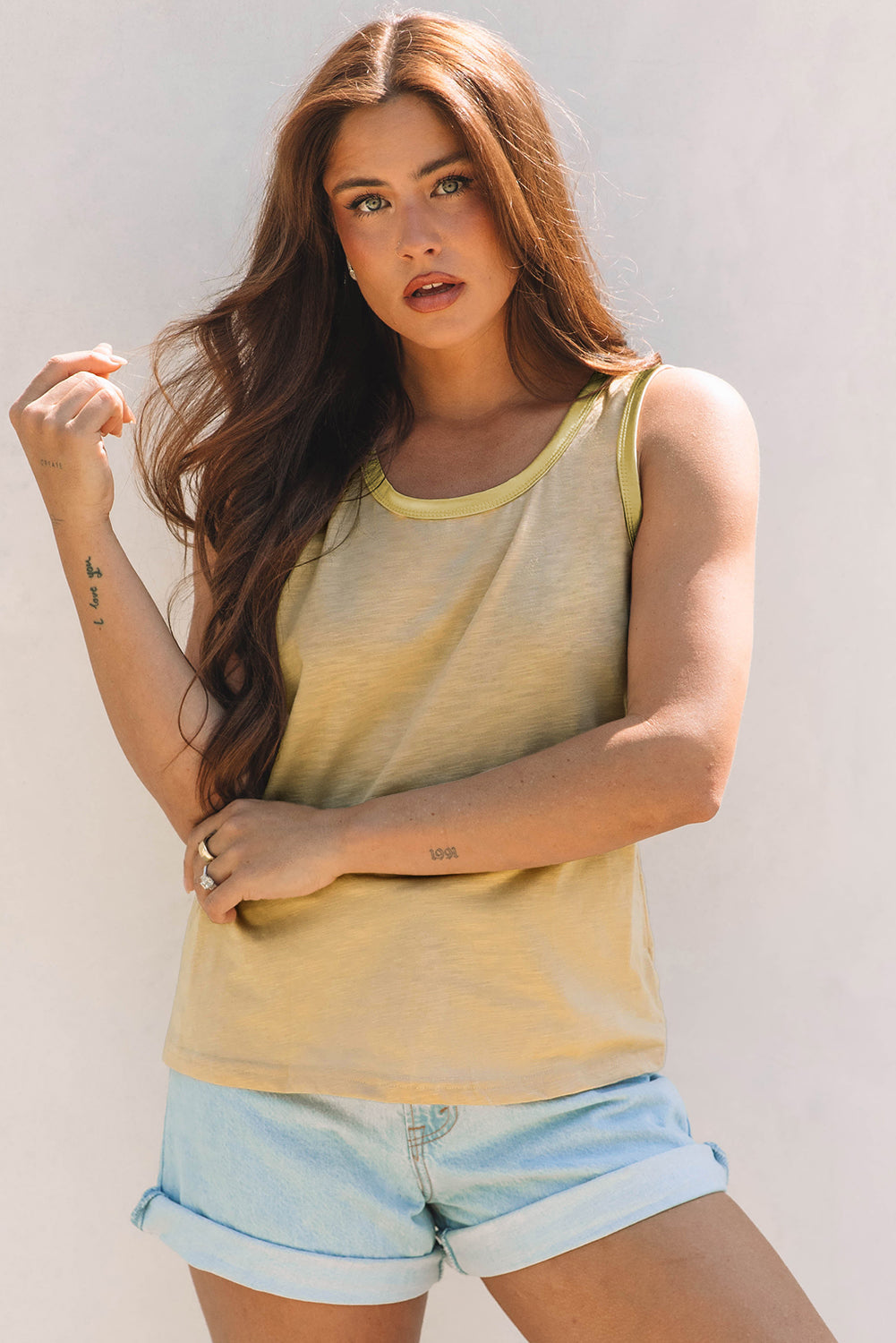 Tan Sheen Edge Tank