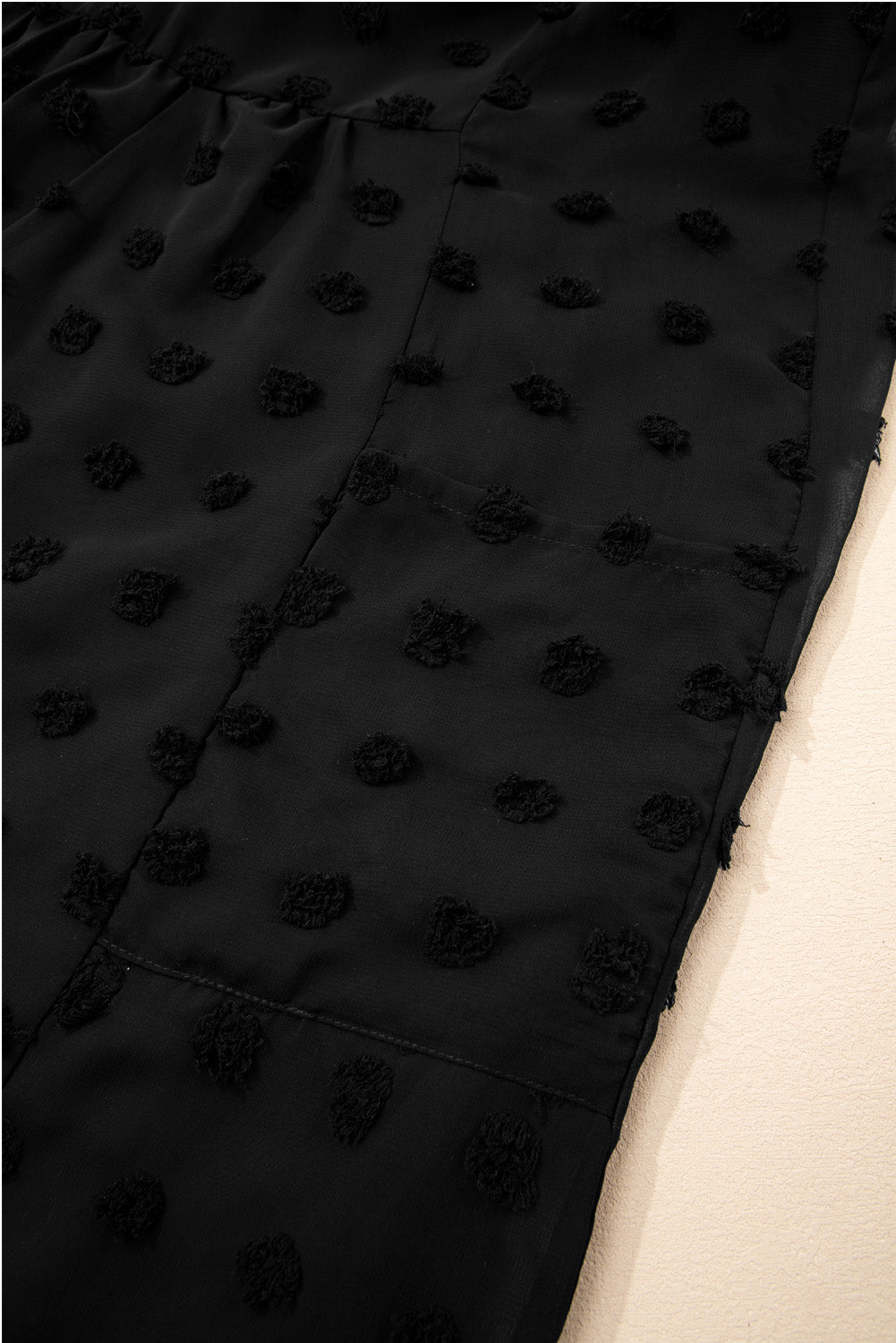 Black Dotty Ruffled Dress