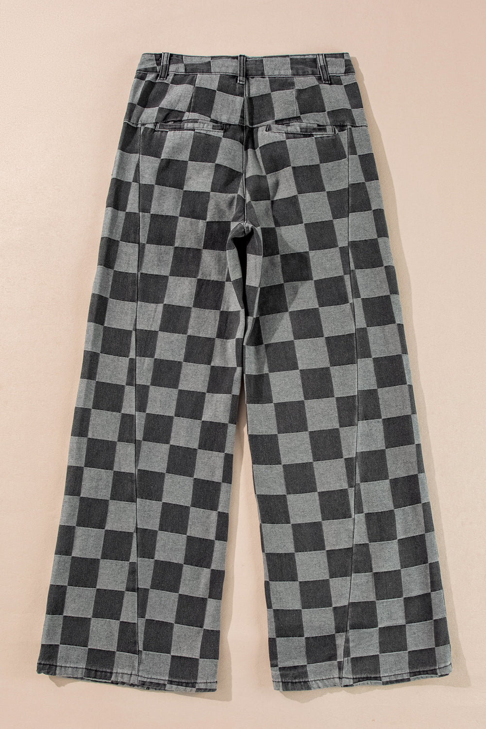 Dark Grey Checkered Denim Jeans