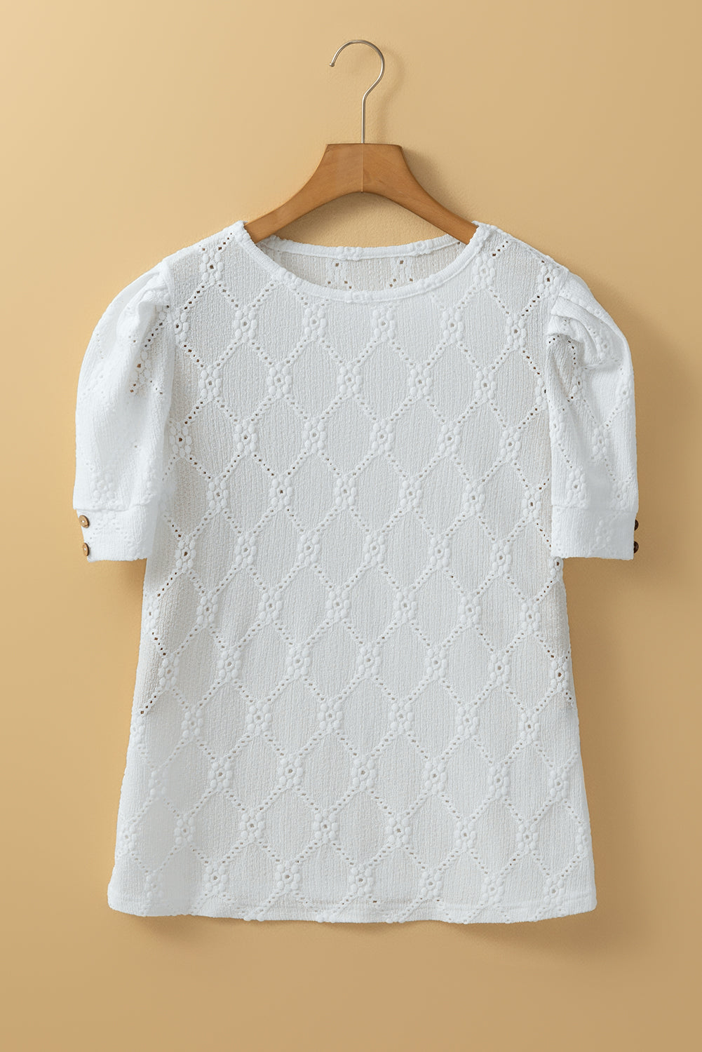White Flower Textured Top