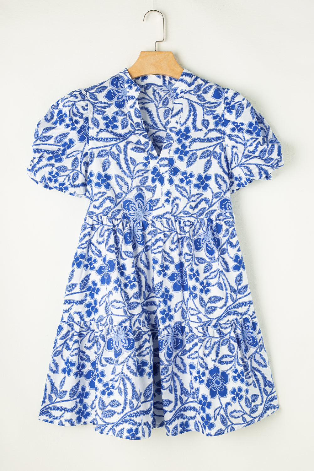 Blue Flower Tiered Dress