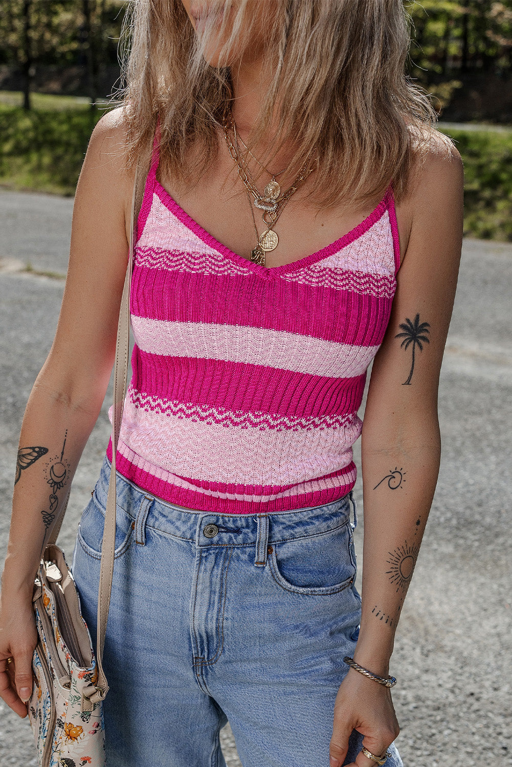 Red Stripe Spaghetti Strap Top