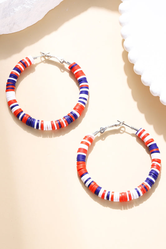 Patriotic Bead Hoop Earrings
