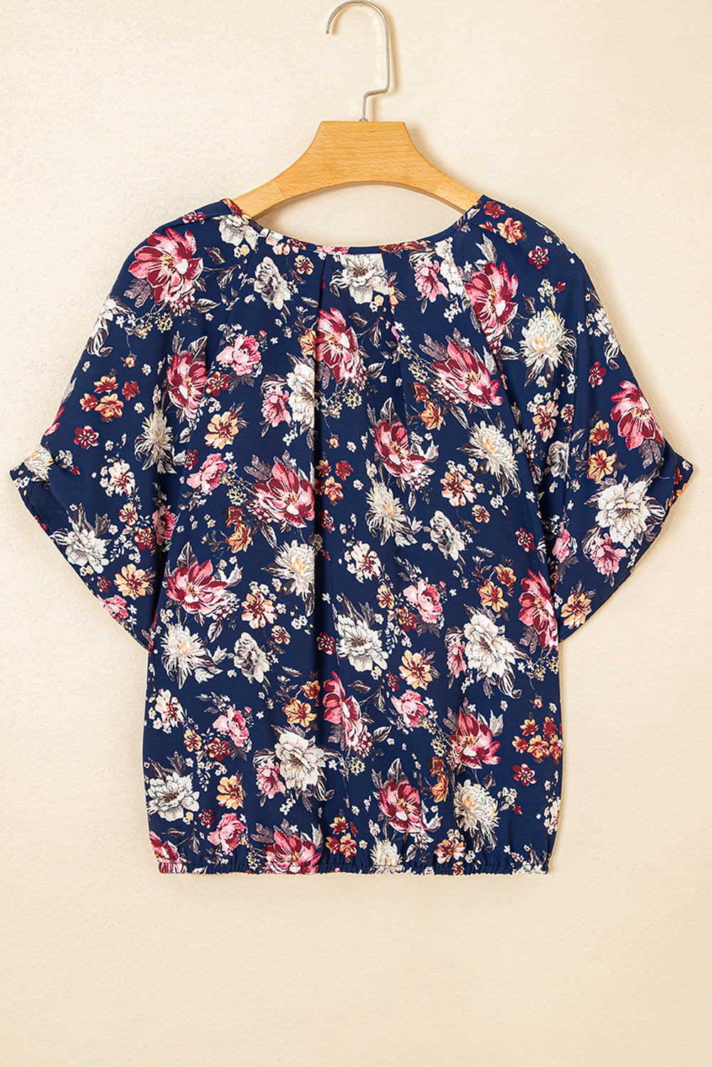 Floral Short Sleeve Casual Blouse