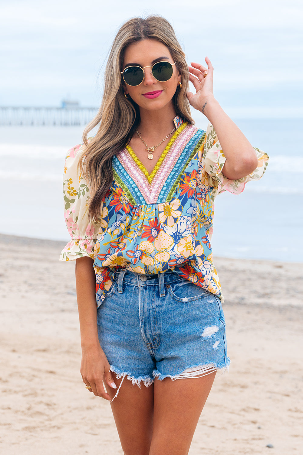 Boho Floral Top