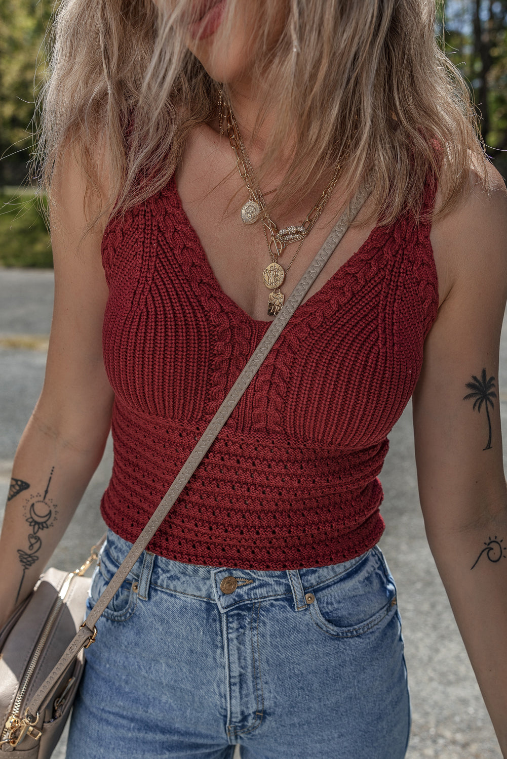 Burgundy Knit Tee