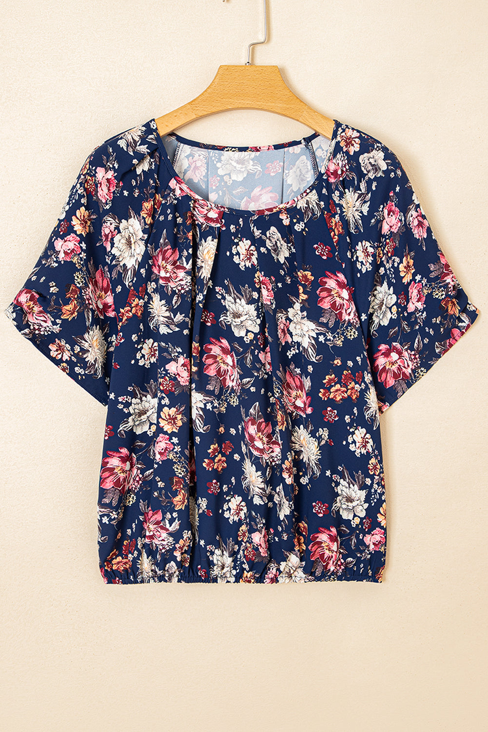 Floral Short Sleeve Casual Blouse