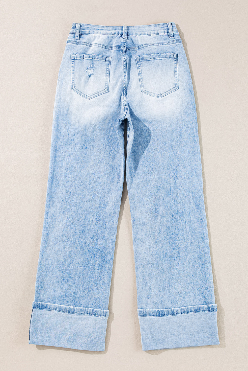 Beau Blue Distressed Straight Jeans