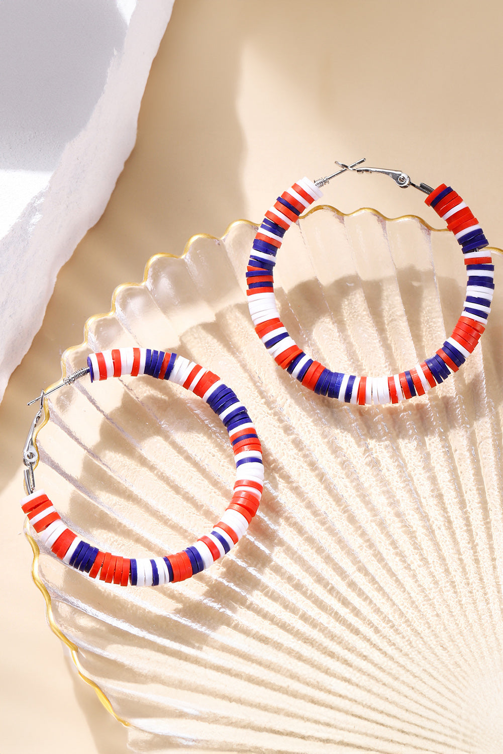 Patriotic Bead Hoop Earrings