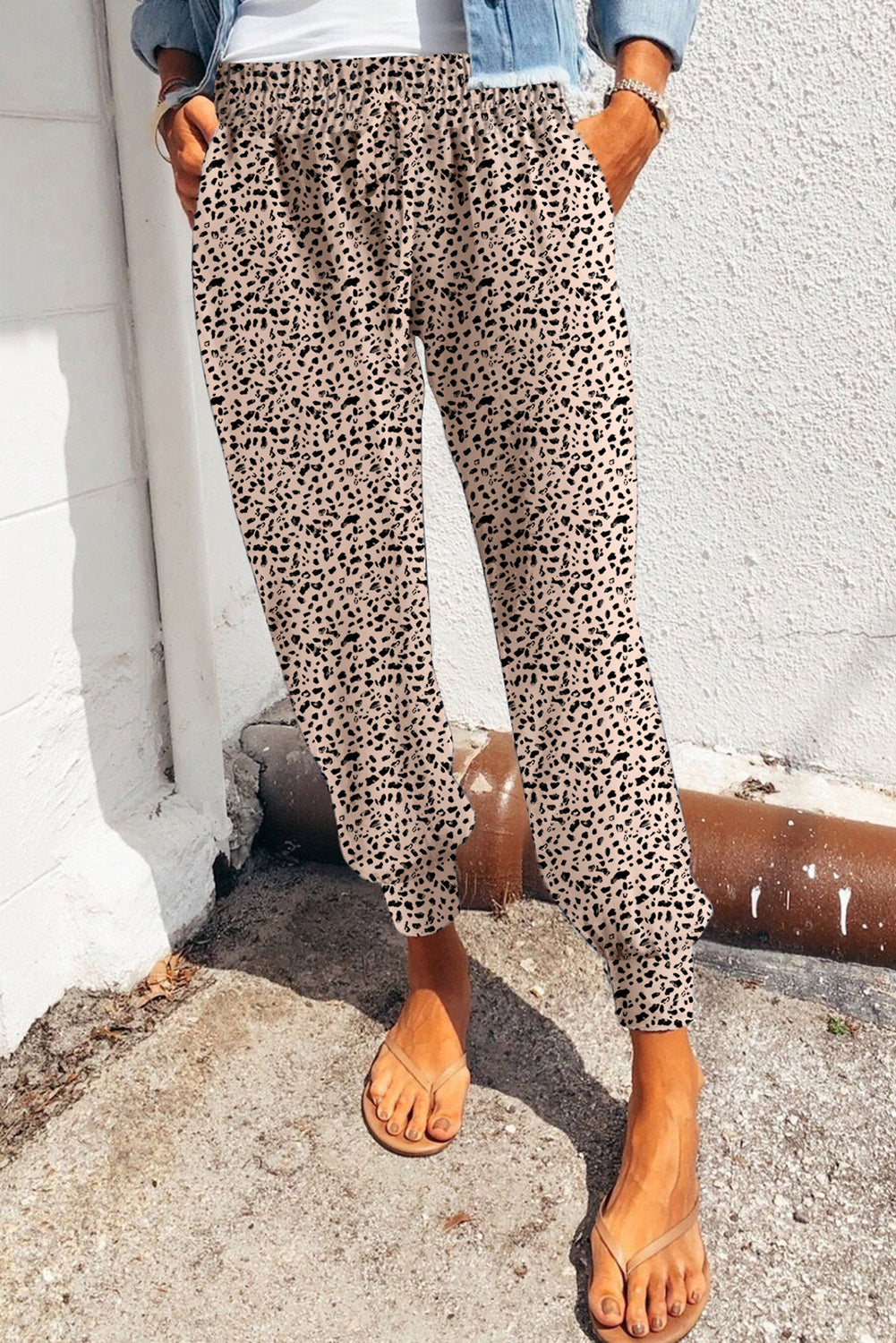 Khaki Leopard Joggers