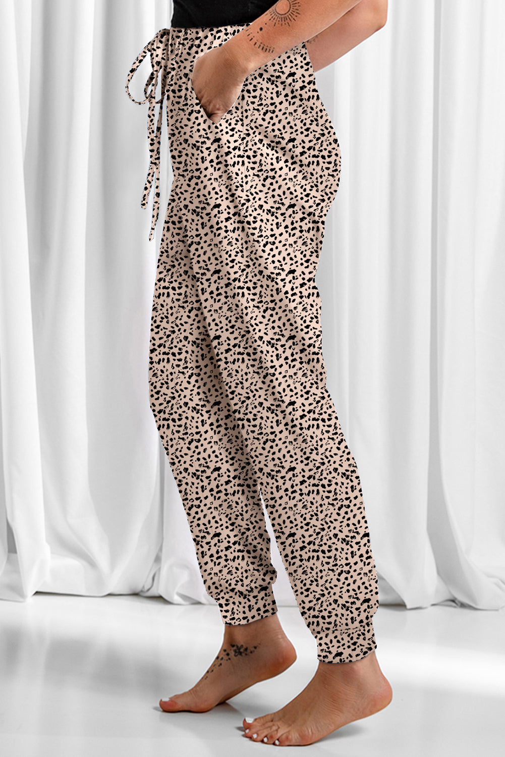 Khaki Leopard Joggers