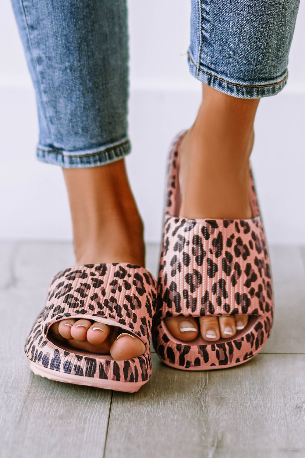 Pink Leopard Print Slippers